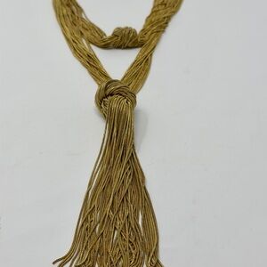 COLLAR Gold Tone Tassel Statement Necklace